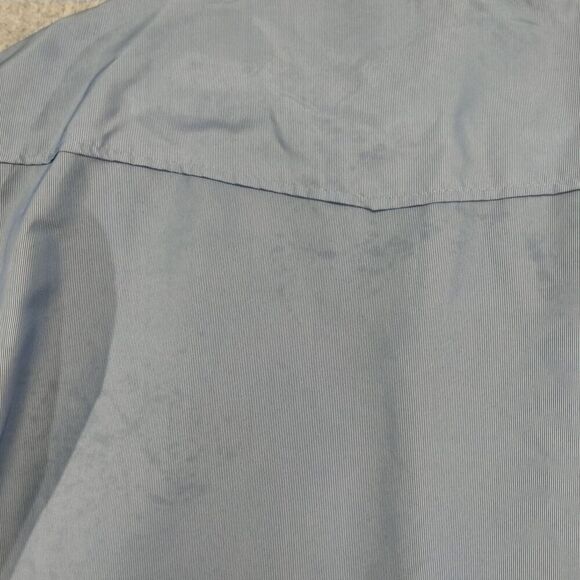 GB Black Label Shirt Mens 3X Button Up Short Sleeve Blue Striped Easy Care - Picture 10 of 12